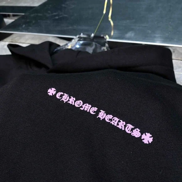 Chrome Hearts Black Hoodie with Pink Accents - Picture 7 of 8